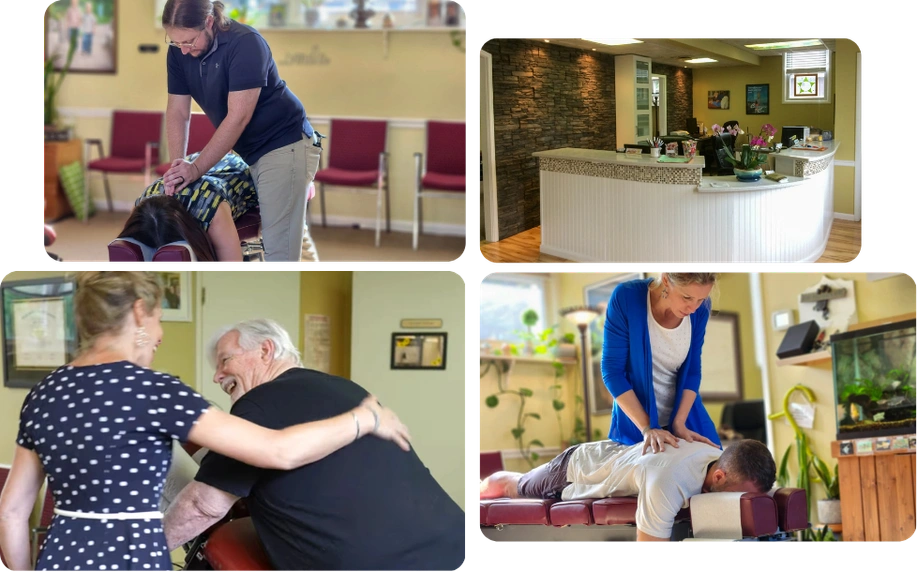 Family wellness chiropractic care at Life is Good Chiropractic in Brodheadsville, PA, showing adjustments for all ages and our welcoming Poconos office.